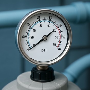 Filtre üzerindeki basınç göstergesinin yakından görünümü