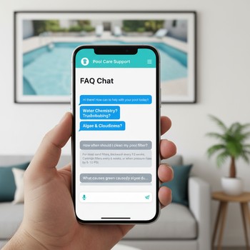 Telefon ekranında havuz bakımı ile ilgili notlar ve hatırlatmalar