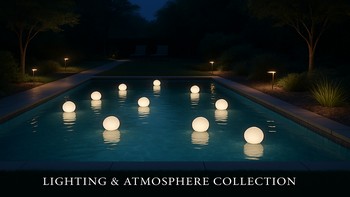 Havuz içinde ve çevresinde kullanılan renkli aydınlatma ürünleri