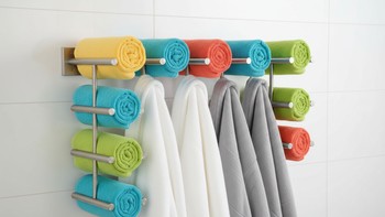 Havlu ve aksesuarlar için duvara monte edilmiş askı sistemi