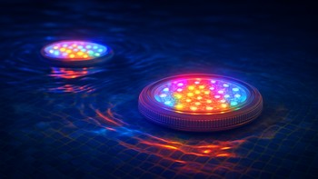 Havuz içinde renk değiştiren LED ışıklar